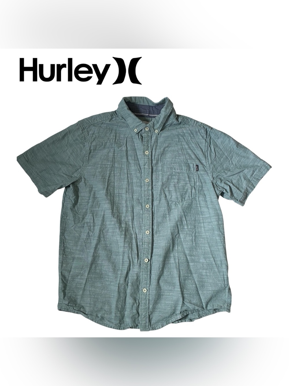 SHORT SLEEVE HURLEY BUTTON UP WOVEN SHIRT CASUAL